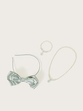 Monsoon Girls Bridesmaid Hair & Jewellery Set - Green, Green