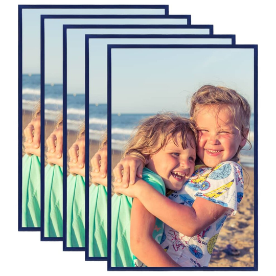 vidaXL 5x Photo Frames Collage for Wall or Table Blue MDF Home Poster Frame
