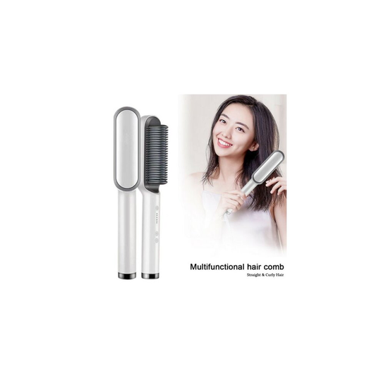 (White) Hair Straightener Brush Comb Curlers Styler