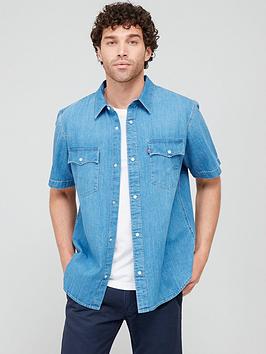 Levi'S Short Sleeve Relaxed Fit Western Shirt - Blue