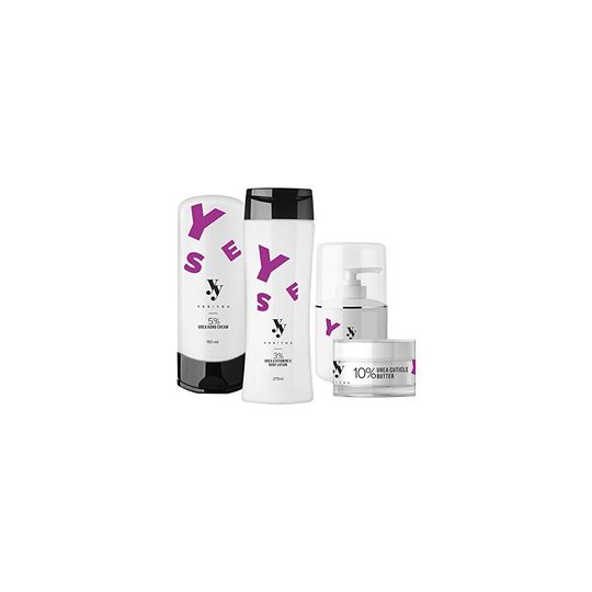 Yes!You Urea Body Care Set, Includes Hand Cream, Foot Cream, Body Lotion and Cuticle Butter,4 Count (Pack of 1)