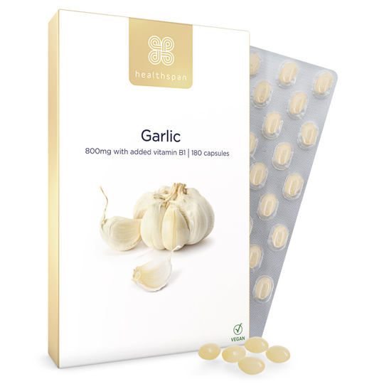 Healthspan Garlic 800mg, 180 Capsules, Heart & Cholesterol Health, Vegan