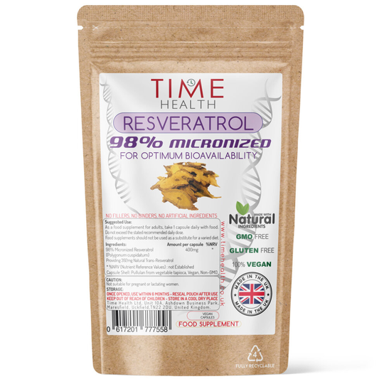 (60 Capsules) 98% Micronized Resveratrol Capsules - Optimum Bioavailability