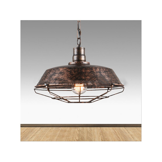 Industrial Pendant Light Retro Antique Pendant Lamp Vintage Pendant Light Rust 260MM Iron Metal Chandelier for Bedroom Kitchen Cafe Bar Office E27