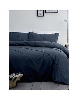 Serene Dart Navy Single Duvet Cover Set