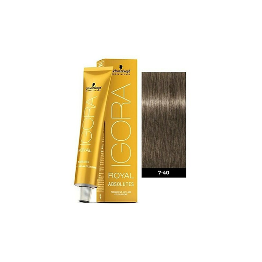 (1pks) Schwarzkopf Igora Royal 7-40 Medium Blonde Beige Natural Permanent Color