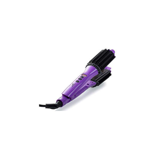 Perfecter Flat Iron Hair Straightener Hot Round Brush 2 in 1 Hair Straightening Brush with Digital Temperature Controls Ionic Ceramic Hair Straightene