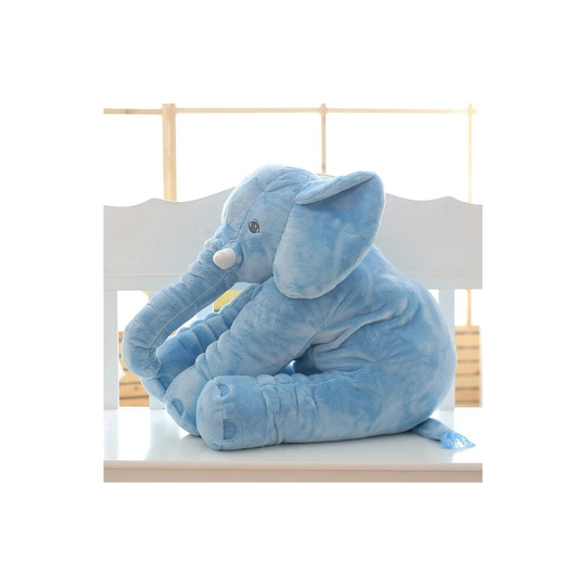 (Blue, 40cm) 80cm Plush Elephant Toy Baby Sleeping Back Cushion Soft Stuffed Pillow Elephant Doll Newborn Playmate Doll Kids Birthday Gift