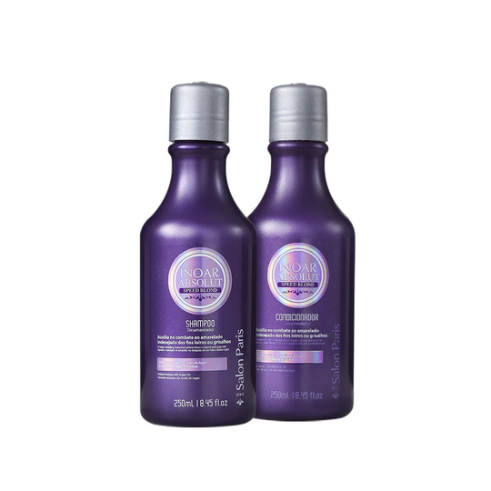 Shampoo and Conditioner - Duo Absolut Speed Blonde Hair Care Set - Blonde Hair Products - 250ml x 2 - Inoar