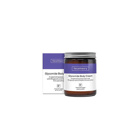 Facetheory Glycomide Body Cream B1 with 9% Glycolic Acid and Ceramide 3 | Smooths, Firms and Hydrates Dry Skin | Vegan & Cruelty-Free | Made in UK |