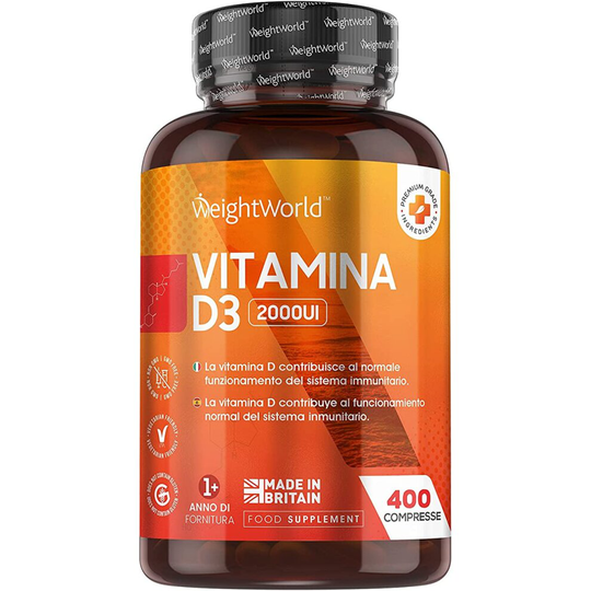 WeightWorld Vitamin D3 2000 IU- 400 Vegetarian Tablets (1 Year Supply)