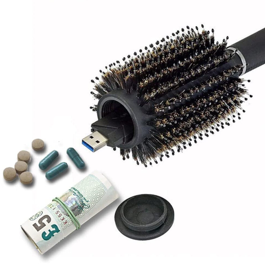 Secret Stash Diversion Hairbrush with Hidden Storage Compartment