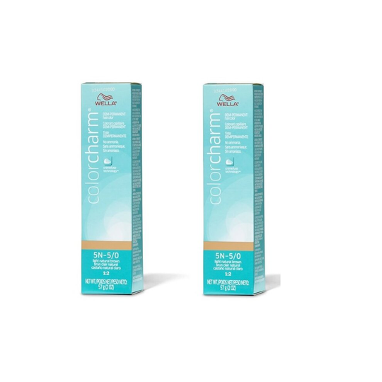 (5N - pack of 2) Wella Color Charm 5N Light Natural Brown Demi - Permanent Haircolor