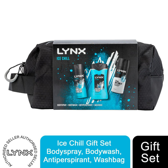 Lynx Ice Chill Bodyspray, Bodywash & APA WashBag 3pcs Gift Set For Him