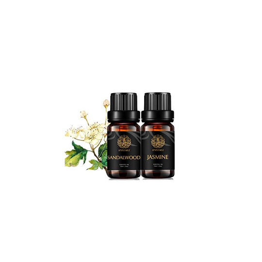 Jasmine Essential Oils Set for Diffuser, Aromatherapy Sandalwood Essential Oil Kit for Humidifier,Therapeutic Grade Jasmine Essential Oil Set for