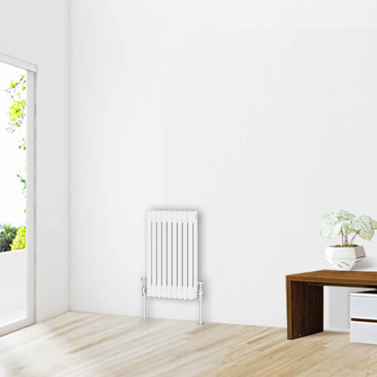 (600 x 425mm-2 Column) NRG Traditional White Bathroom Cast Iron Radiator