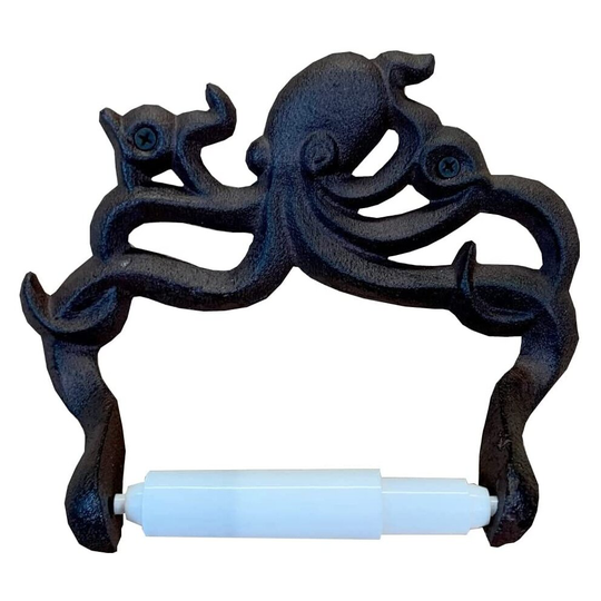 Novelty Wall Mounted Octopus Loo Roll Holder in Cast Iron