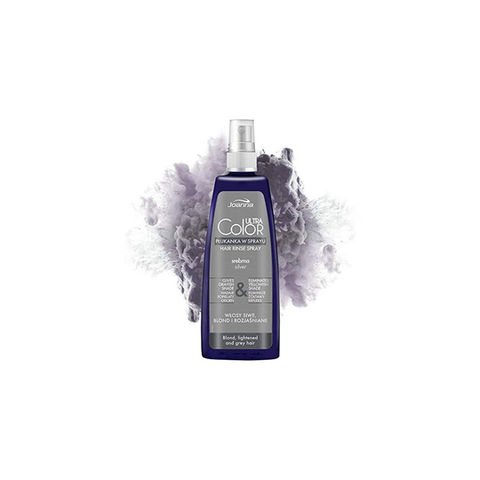 Joanna Ultra Color - Silver Hair Rinse In Spray For Blond And Light Hair - Ashen Grey Shade - Natural Shine - Eliminates Yellowish Hue Of Gr