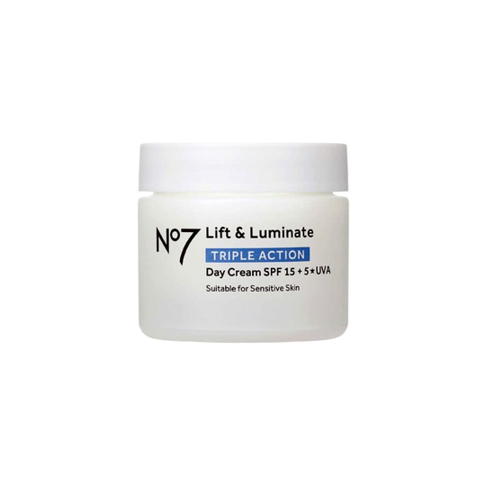 Boots No7 Lift & Luminate TRIPLE ACTION Day Cream 50ml 15 SPF + 5*UVA - Suitable for sensitive skin