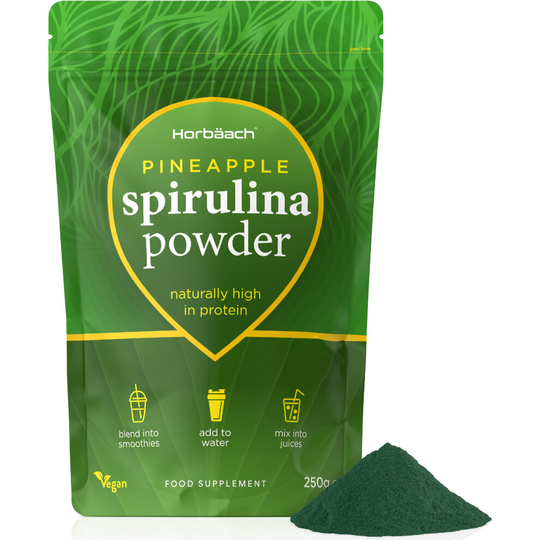 Spirulina Powder 250g | Pineapple Flavoured | Naturally High in Protein | Suitable for Vegans & Vegetarians | by Horbaach
