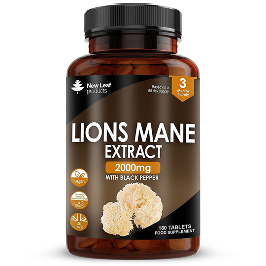 Lions Mane Mushroom 2000mg - 180 High Strength Vegan Tablets