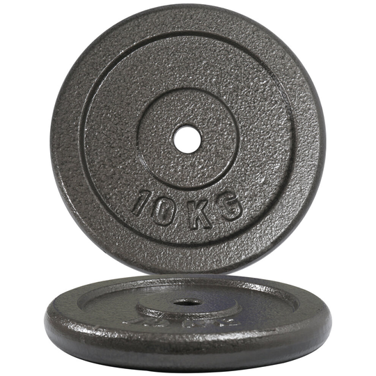 (2 x 10 kg) Gym Master Pair Standard Weight Plates 1" Cast Iron 1.25-20KG Barbell Dumbbell