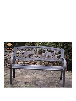 Gardeco Steel Framed Cast Iron Bench With Unicorns