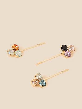 Accessorize Colourful Gem Hair Slides Set Of Three