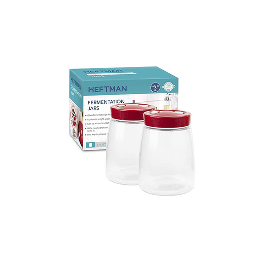 HEFTMAN Fermenting Jar With 1 Way Air Release Vent Ideal For Safe Fermentation - 1.4 Litres - Pack of 2