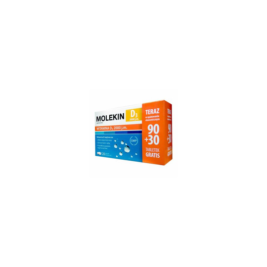 Molekin D3 2000 IU, 90 tablets + 30 tablets for free