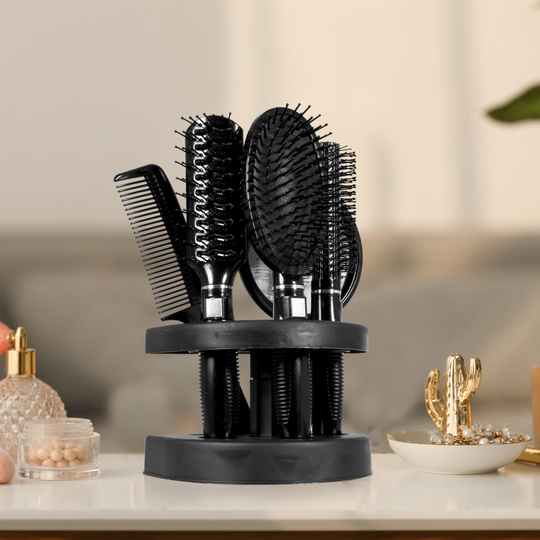 Professional 5 Pcs Hair Brush Set With Mirror Hair Styling Tools