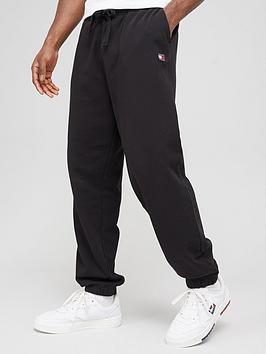 Tommy Jeans Solid Logo Badge Relaxed Joggers - Black , Black, Size S, Men