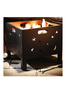 Square Moon &Amp; Stars Fire Basket