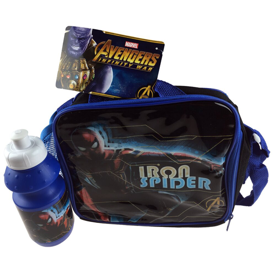 Iron Spider - Marvel Spiderman 2 Piece School Lunch Box Bag And Flask
