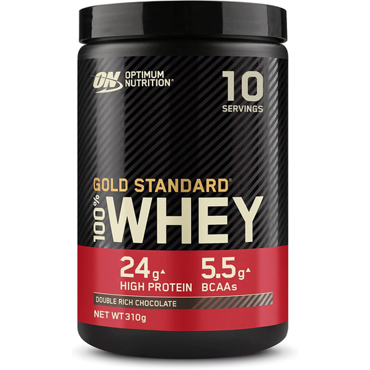 Optimum Nutrition Gold Standard 100% Whey Muscle Building and Recovery Protein Powder and BCAA Amino Acids Chocolate Flavour, 10 Servings, 310g