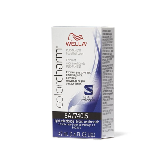 (8A/740) Wella 12A Frosty Ash Color Charm Permanent Liquid Haircolor & Developer (Vol. 20)