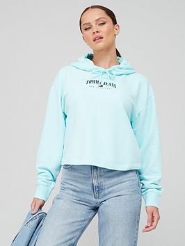 Tommy Jeans Relax Essential Logo Hoodie - Green, Green, Size Xs, Women