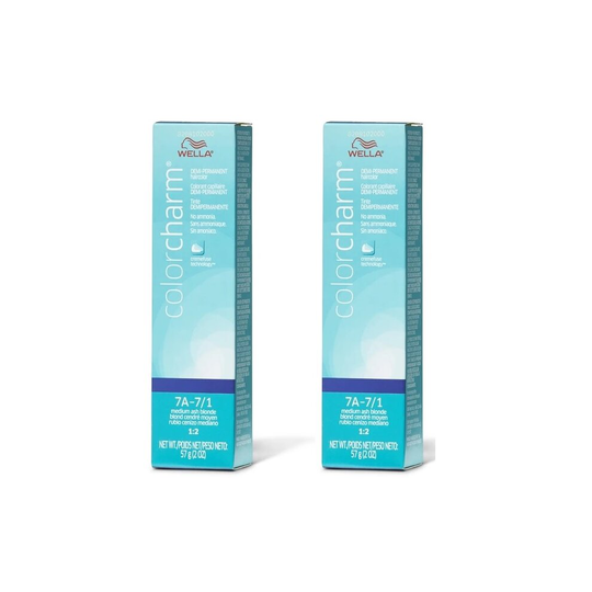 (7A - pack of 2) Wella Color Charm 7A Medium Ash Blonde Demi - Permanent Haircolor