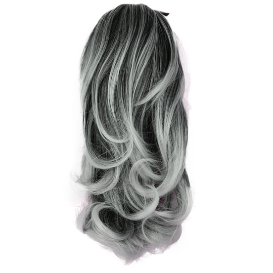PRETTYSHOP 14" Hair Piece Ponytail Extension wavy Nature Looking Heat-Resisting Gray mix # 1Tray H126