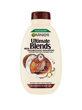 Garnier Ultimate Blends Coconut Milk & Macadamia Smoothing and Nourishing Vegan Shampoo for curly hair 400ml, One Colour, Women