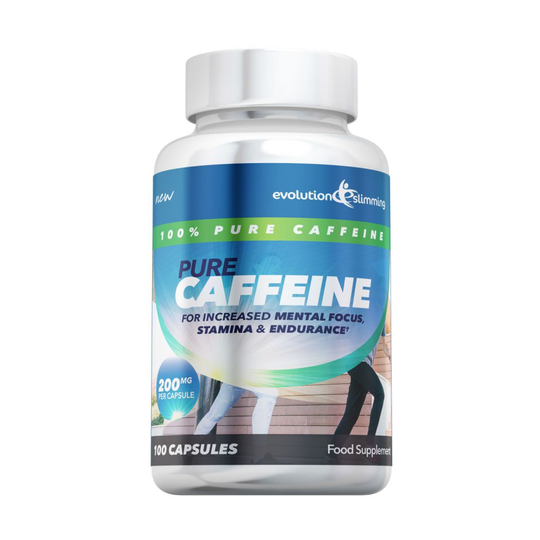 Pure Caffeine Powder 200mg Capsules - 100 Capsules - Caffeine Supplement - Evolution Slimming