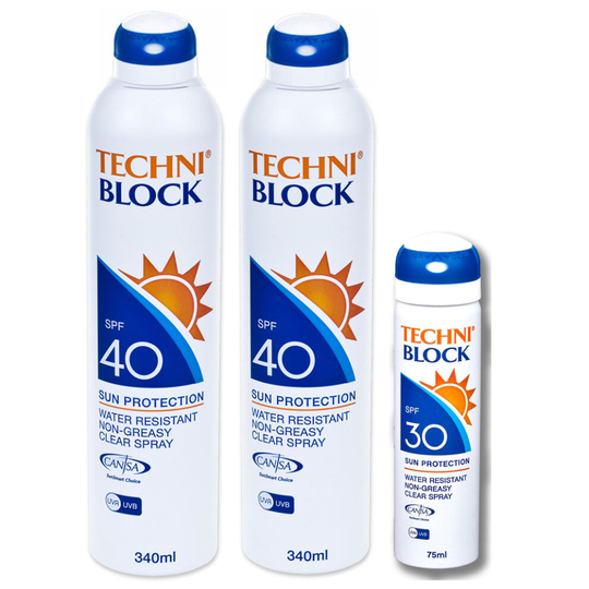 Techniblock SPF 40 Sunscreen 340ml x 2 + free SPF 30 75ml