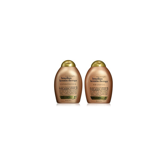 OGX Ever Straight Brazilian Keratin Therapy Shampoo & Conditioner 385mlx2