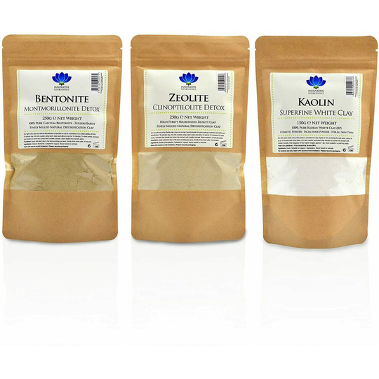 Healing Clay Kit No. 2 - Bentonite 250g / Zeolite 250g / Kaolin 150g