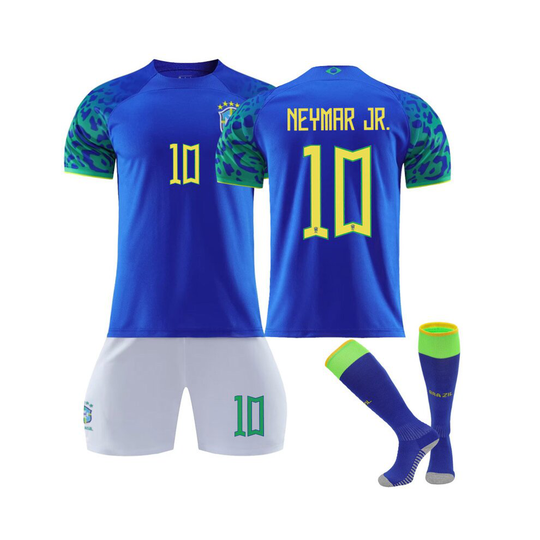 (24) World Cup Adult Kids Boys Brazil Away Football Kit Sport Training Jersey