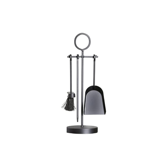 4 Piece Companion Fireside Fireplace Circle Hearth Poker Brush Iron