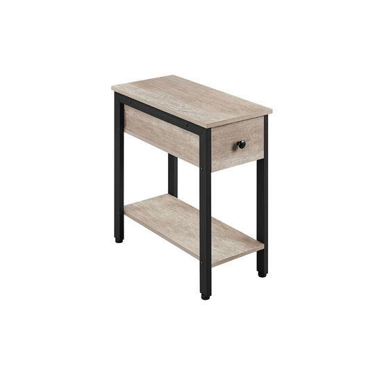 (Gray) Yaheetech 2-Tier Side Table Long Narrow Side Table