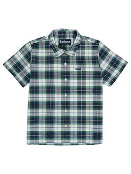 Barbour Boys Oxbridge Short Sleeve Check Shirt - Multi, Multi, Size 10-11 Years