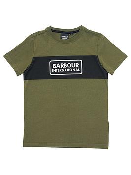 Barbour International Boys Panel T-Shirt - Green