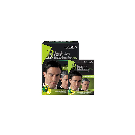 Lichen Magic Black Hair Herbal Fast Black Dyeing Hair Shampoo
